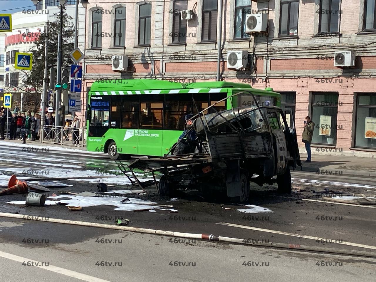 В Курске в массовом ДТП с автобусом и сгоревшими машинами ранены 10 человек  | 27.03.2024 | Курск - БезФормата