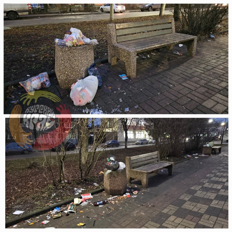 В Курске новый сквер на Комарова превратили в помойку