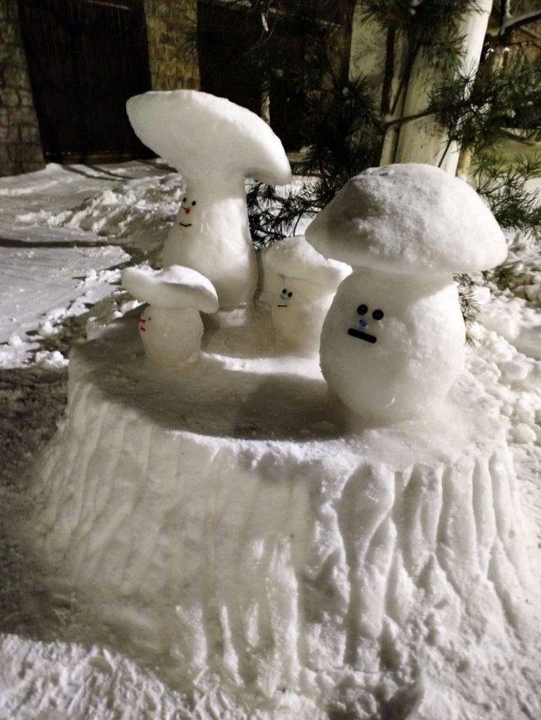 Курянин Сергей Гонохов создал снежный парк сказочных героев